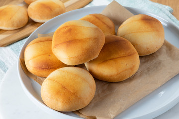 Fresh Baked Pandebono. Traditional home-made cheese bread Buns from Colombia