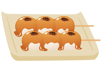 みたらし団子と角皿