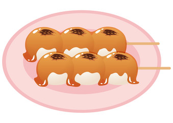 みたらし団子と丸皿