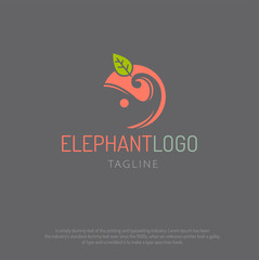 Simple shape elephant modern logo design vector illustration