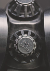 Gas mask. Close up of protective mask against air toxics with shallow depth of field.
