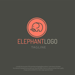 Simple shape elephant modern logo design vector illustration