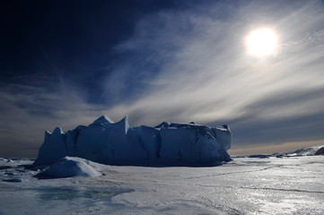 Beautiful view of icebergs in Snow Hill Antarctica