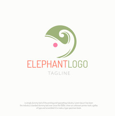 Simple shape elephant modern logo design vector illustration