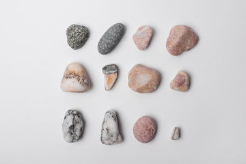 Sea stones on a white background