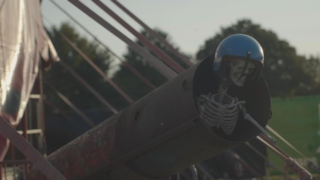 Festival decoration skeleton in a canon