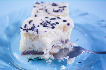 Cake with vanilla and chocolate cream