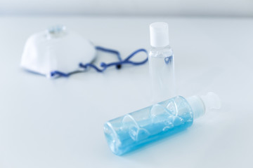 Set of sanitary elements for disinfection.