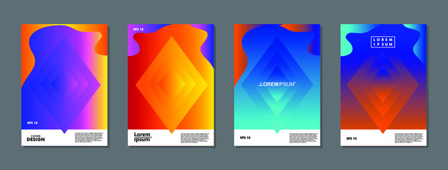 Colorful covers design. Minimal geometric pattern gradients. Eps10 vector.