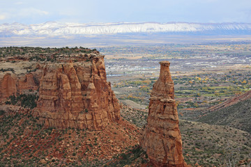 Independence Monument over Grand Junction - Colorado National Monument
