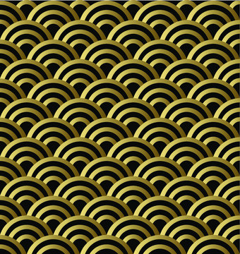 Hand drawn half circle geometric, seamless repeating pattern. textile etc. Vector eps design fully editable on isolated background.