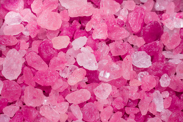 Group of violet salt crystals rocks