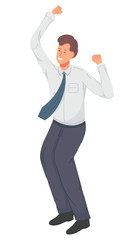 Fototapeta premium Vector illustration of happy businessman jumping 