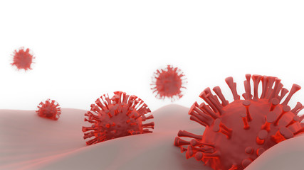 Coronavirus Covid-19, Dangerous asian ncov corona virus, dna, pandemic risk background design, 3d illustration