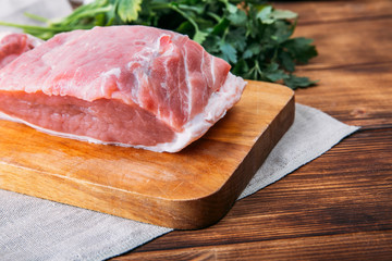 pork meat on a cutting board