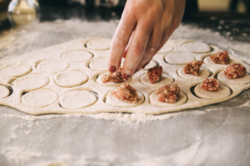 the process of making homemade dumplings