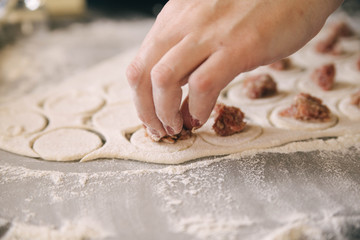 the process of making homemade dumplings