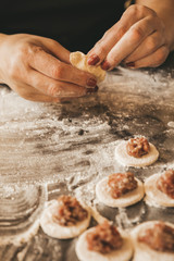 the process of cooking dumplings