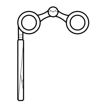 Old lorgnette glasses vector icon