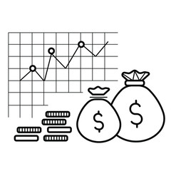 Growing bar graph icon. Vector illustration
