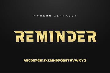 gold alphabet font set. Typography modern style display font. Premium Vector
