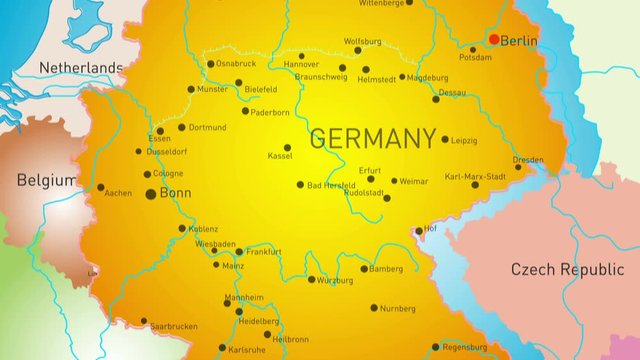 Animated detailed map of Germany country