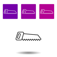Obraz premium Saw icon . Simple line vector of Magic purple color set for UI and UX, website or mobile application