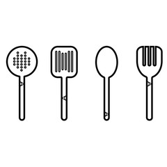Kitchen supplies. Vector illustration icon
