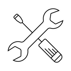 wrench and screwdriver. repair and service icon