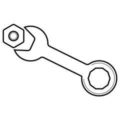 Wrench icon vector illustration photo
