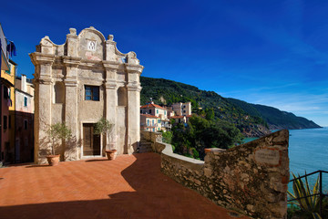 Fototapeta na wymiar Panorama from Tellaro Liguria Italy