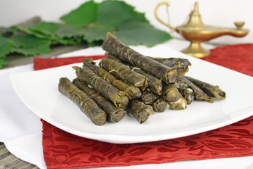 Grape leaves with rice and meat