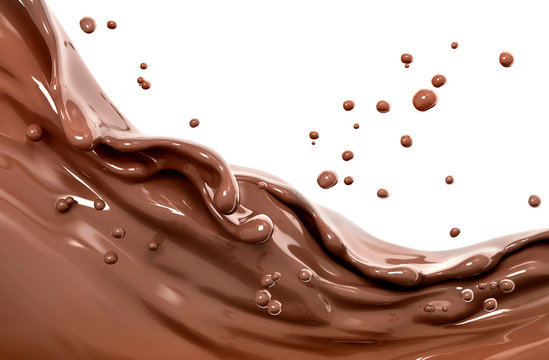 Chocolate splash, food and drink illustration 3d rendering