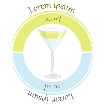 Three ingredients in cocktail gimlet. Vector illustration