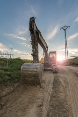 Movement of earth and rock in a construction site