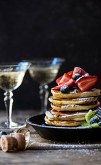 Pancakes with Berries & Champagne