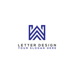 Logo Initial design of the letter Wabc, abstract, alphabet, art, background, beauty, brand, branding, business, card, clean, company, concept, corporate, creative, decoration, design, elegan. - Vector