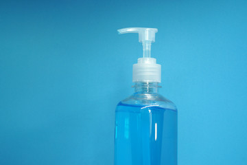 Hand sanitizer gel with alcohol 70%  bottle for Cleansing hands  .Protect against viruses and bacteria Concept. ( Covid-19 or Coronas Virus )