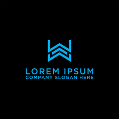 Logo Initial design of the letter Wabc, abstract, alphabet, art, background, beauty, brand, branding, business, card, clean, company, concept, corporate, creative, decoration, design, elegan. - Vector