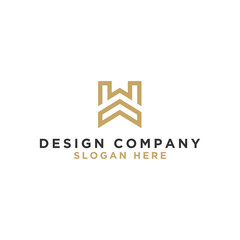 Logo Initial design of the letter Wabc, abstract, alphabet, art, background, beauty, brand, branding, business, card, clean, company, concept, corporate, creative, decoration, design, elegan. - Vector