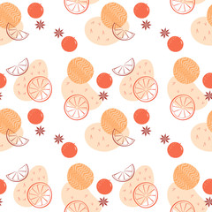 Tasty orange pattern on white background.