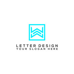 Logo Initial design of the letter Wabc, abstract, alphabet, art, background, beauty, brand, branding, business, card, clean, company, concept, corporate, creative, decoration, design, elegan. - Vector