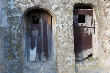 Sperlinga Sicily Italy -  Ancient door in the city of Sperlinga in Sicily.