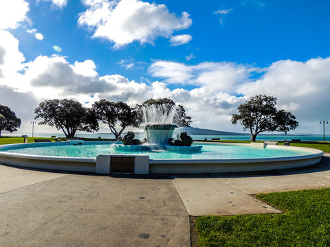 Trevor Moss David Memorial Fountain, Mission Bay, Auckland, New Zealand