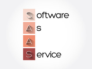 SAAS - Software As A Service acronym, technology concept background