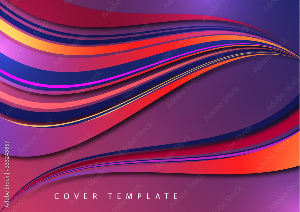 Poster abstract background, dynamic colorful smooth lines, waves. art design for your business project.