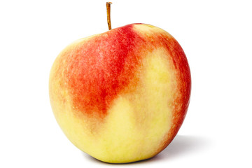 fresh red yellow apple isolated on white with clipping path