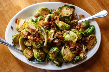 Foto op Aluminium Roasted Brussels Sprouts with Bacon © Steve