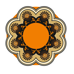 ANCIENT ROUND SYMBOL OF BAROQUE AND ARAB STYLE