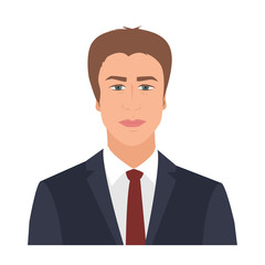 Businessman with suit and tie standing confidently - VECTOR